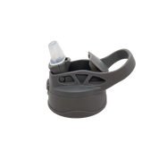 Gray kids flipswitch lid for sippy cups with handle on a white background