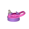 Pink and purple kids flipswitch lid for sippy cups with handle on a white background