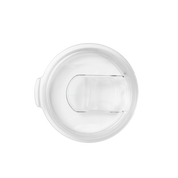 Clear plastic 22oz Push-On Slide lid on a white background