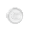 Clear plastic 22oz Push-On Slide lid on a white background