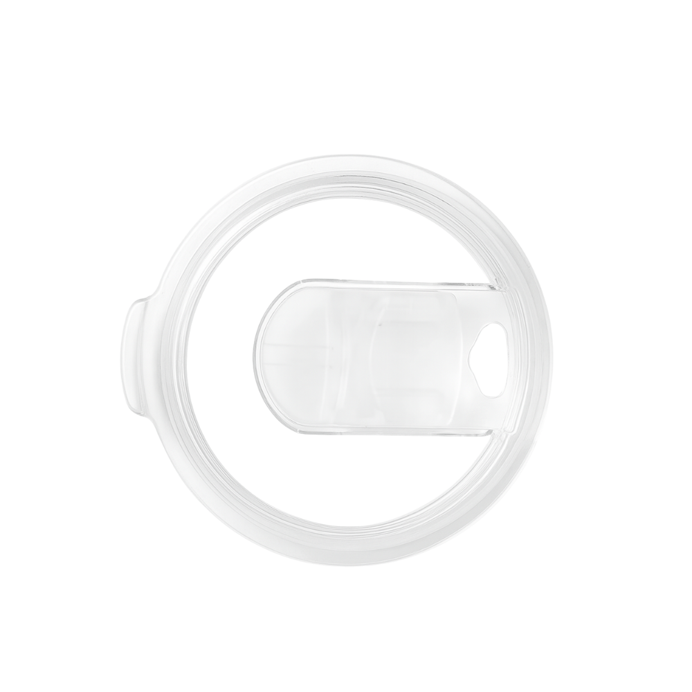 Clear plastic Push-On Slide lid for 32oz and 30oz tumblers on a white background