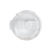 Clear Tritan spillproof twist-on slide lid plastic lid for 32oz tumblers on a white background