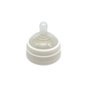 White 9oz baby bottle lid with nipple on a white background