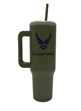 40oz Tumbler with Handle - Air Force Logo on Gray