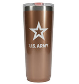 22oz Twistie Tumbler - Army Logo on Rose Gold