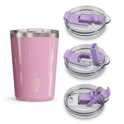 “Twistie” Stainless Steel Kids Cup with Straw – 14oz – Antimicrobial - Solid Colors - PURE Drinkware
