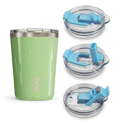 “Twistie” Stainless Steel Kids Cup with Straw – 14oz – Antimicrobial - Solid Colors - PURE Drinkware
