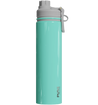 Teal spill proof antimicrobial 25oz water bottle with gray cap on a white background