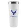 White 32oz tumbler with U.S. Air Force logo on a white background
