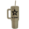 U.S. Army water bottle with star logo on a white background