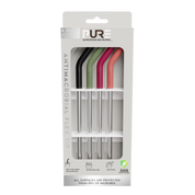 4 pack antimicrobial straws in box on white background