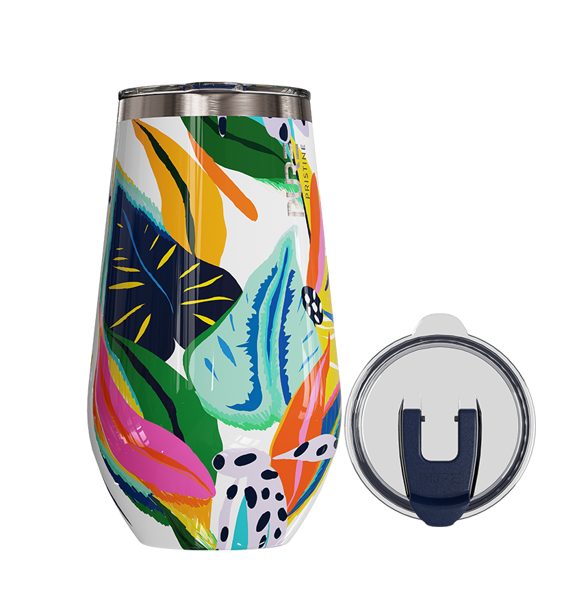 Halfsies Wine 16oz Patterns – Floral Reef - PURE Drinkware