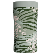 12 oz. insulated beverage holder in animal print with light green background