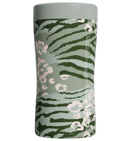 12 oz. insulated beverage holder in animal print with light green background
