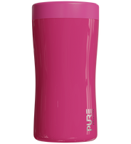 Insulated 12 oz beverage holder in bright pink which is adjustable to four sizes.