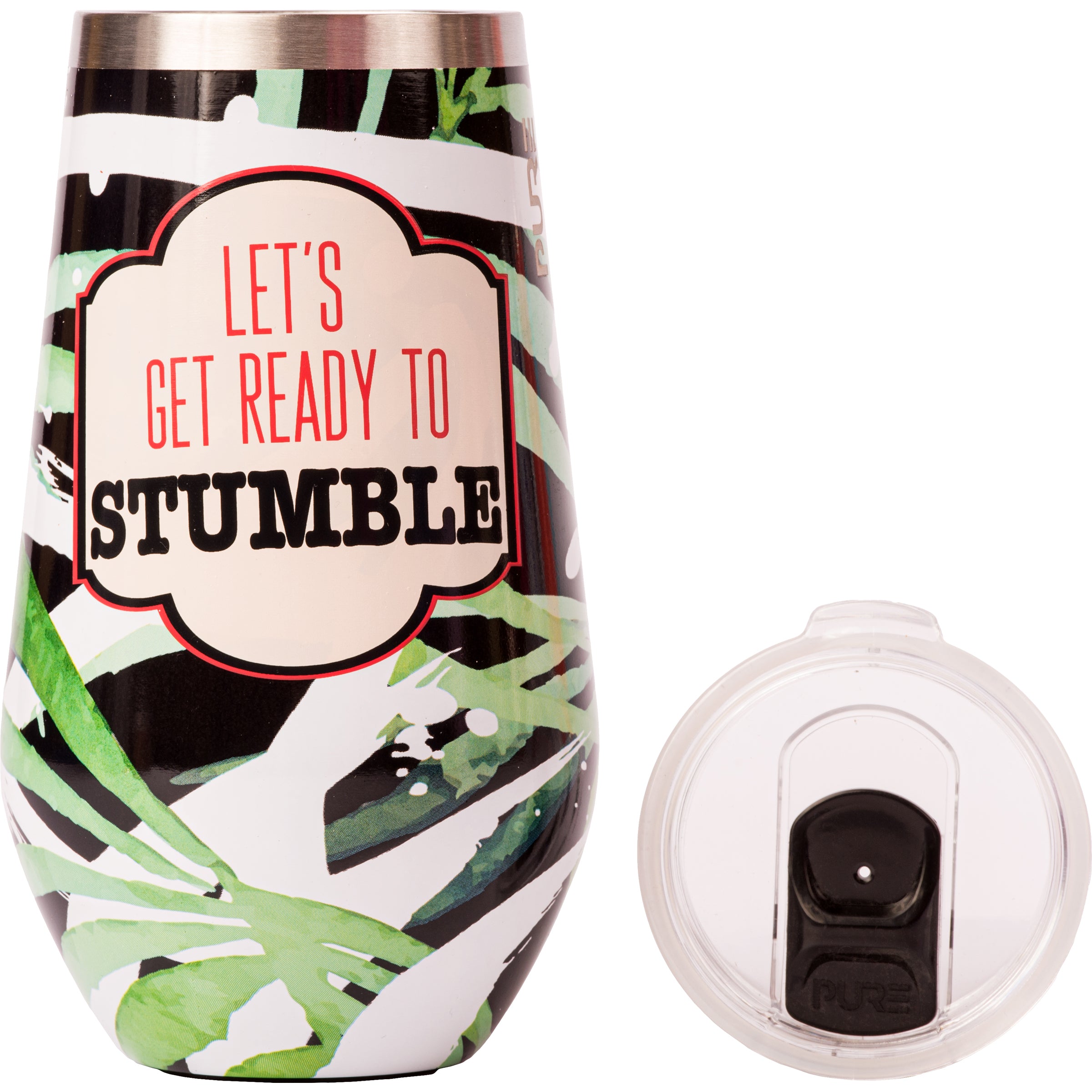 Halfsies Wine 16oz Sassy – Let's get ready to stumble - PURE Drinkware