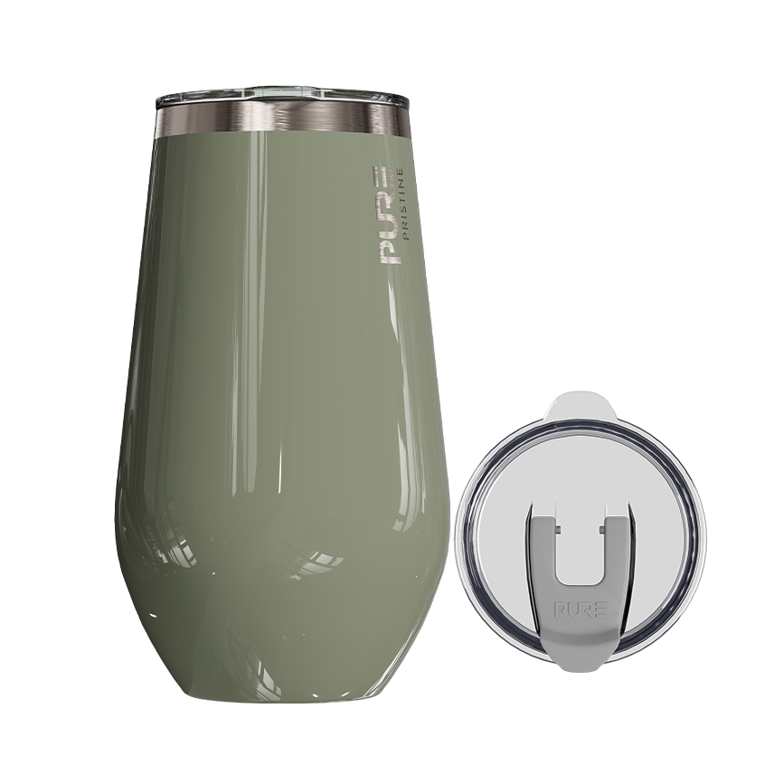 Halfsies Wine 16oz Solid – Olive - PURE Drinkware