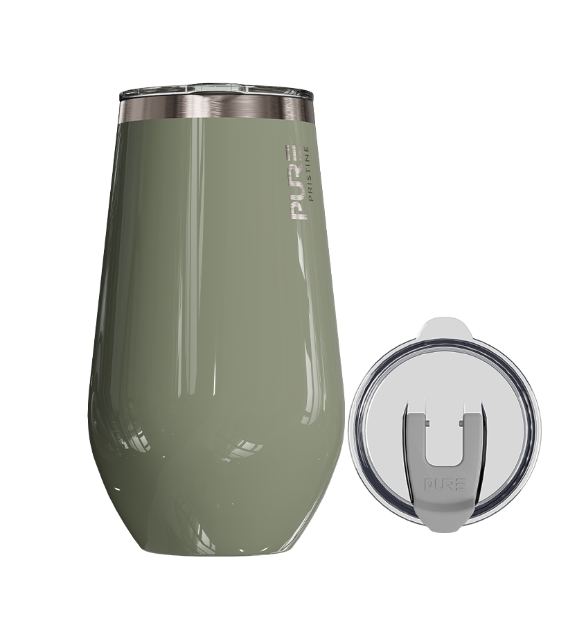 Halfsies Wine 16oz Solid – Olive - PURE Drinkware