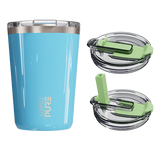 “Twistie” Stainless Steel Kids Cup with Straw – 14oz – Antimicrobial - Solid Colors